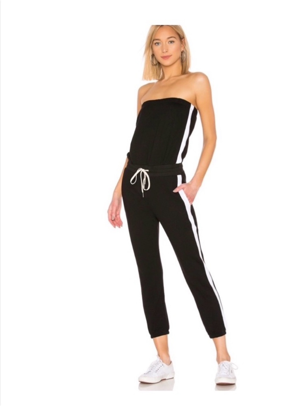 🌺NWT N:philanthropy DELHI jumpsuit black with white side stripe retails $308🌺